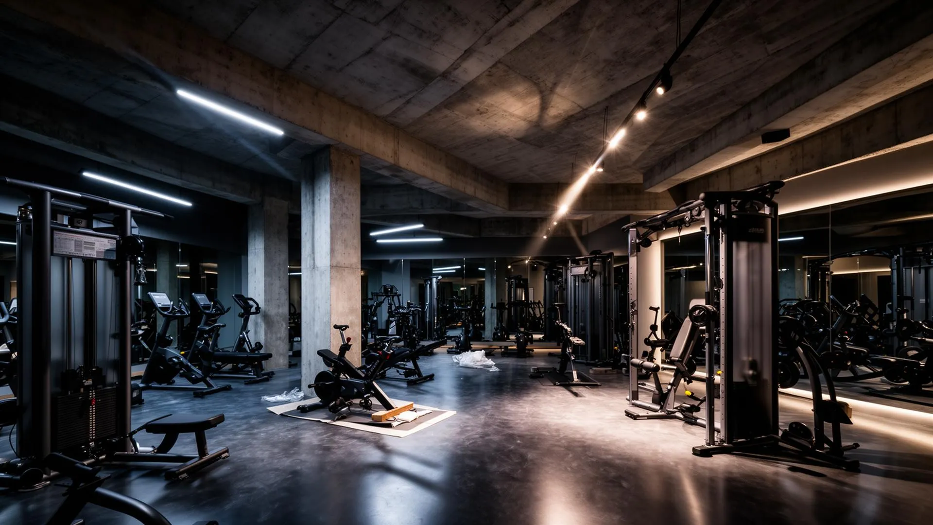 Trainingsfläche eines professionellen Fitnessstudios